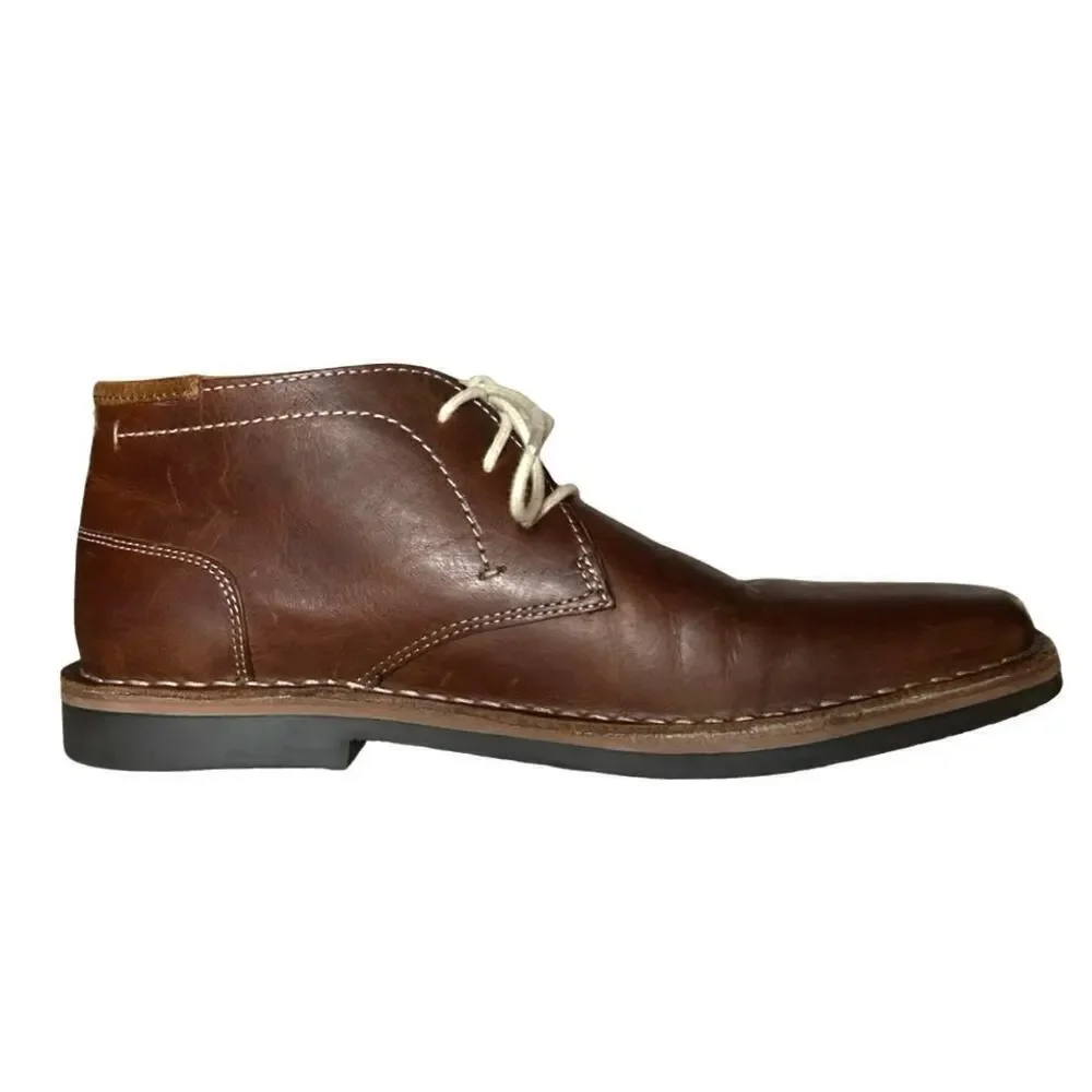 Steve Madden Men’s Hestonn Leather Chukka Boots Cognac Size 9 M